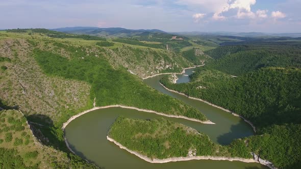 Meanders at Rocky River Uvac in Southwest Serbia