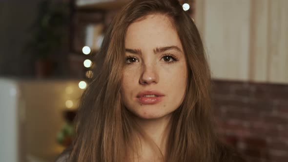 Portrait Of A Young Woman. Sadness. Close-up.