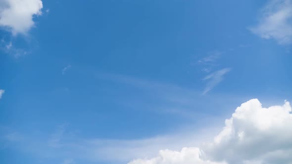 Clouds Move Smoothly in the Blue Sky. Timelapse