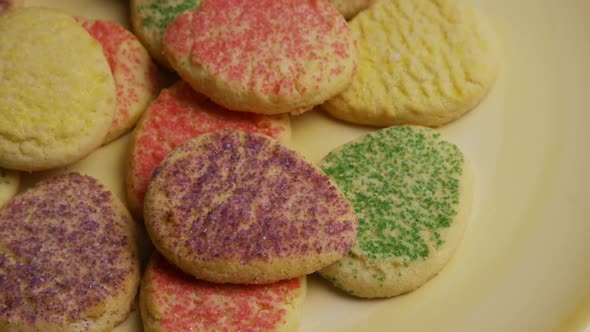 Cinematic, Rotating Shot of Cookies on a Plate