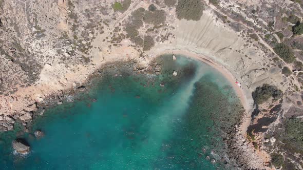 Aerial drone video from western Malta, Mgarr area, Fomm ir-Rih bay.