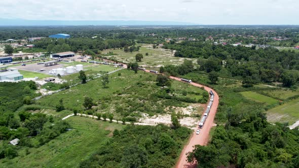 Aerial View By Drone of Vientiane Laos Southeast Asia
