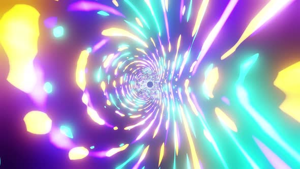 Multicolored Vj Loop Background Neon Party HD