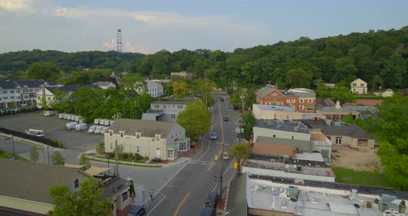 Flying Over the Historic Village of Roslyn Long Island