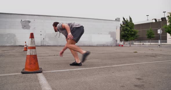 Athletic Male Workout Crossfit Slow-Motion