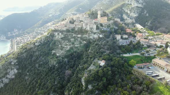 Aerial shot of the beatiful mountain