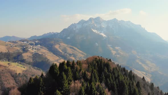 Mountains and valley aerial