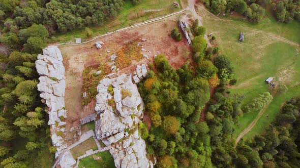 Aerial Drone View of Famous Tustan Fortress