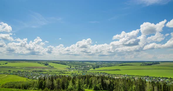 Time Lapse Over a Beautiful Flat Landscape Shot at Different Times of the Year From One Mets