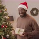 Happy African-American Man Posing at Christmas - VideoHive Item for Sale
