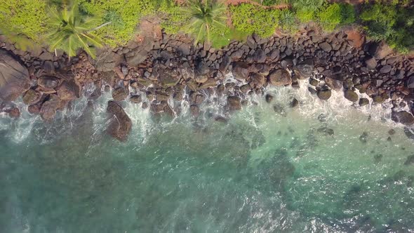 Coconut Tree Hill at Mirissa, Sri Lanka. Wave on top view.