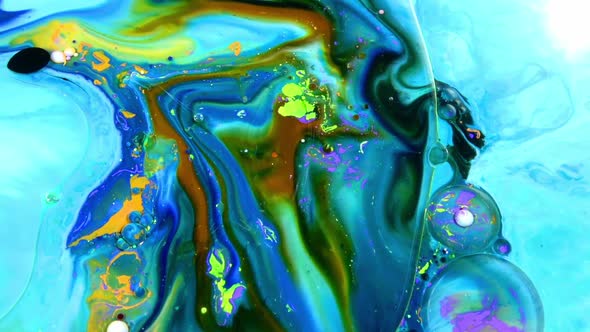 Abstract Colorful Invert Paint Bubbles Galactic Exploding Texture 2