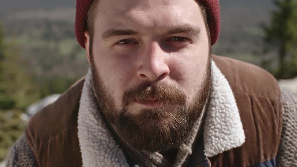 Screaming Young Man with Beard