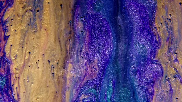 Abstract Paint Mixing Neon Violet Green Orange Purple Colors Ink