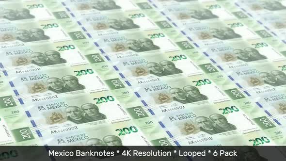 Mexico Banknotes / Mexican Money / Peso MX$/ Mex$ / MXN 6 Pack - 4K
