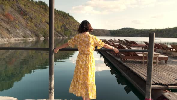 A girl on pier