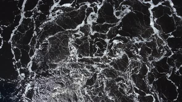 River Water Background with Whirlpools and Waves Top View