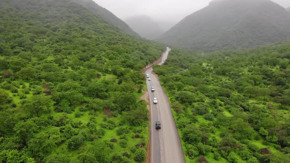 Beautiful aerial view of Dhofar Governorate for the autumn season