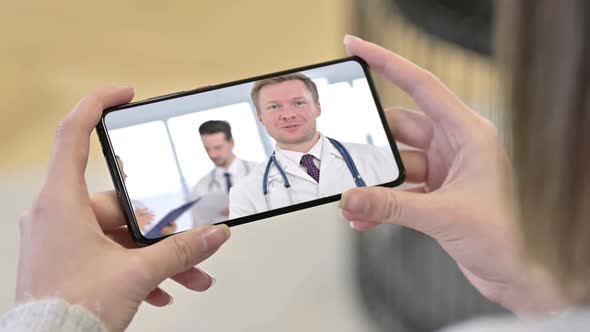 Talking Doctor in Smartphone Screen, Video Chat 