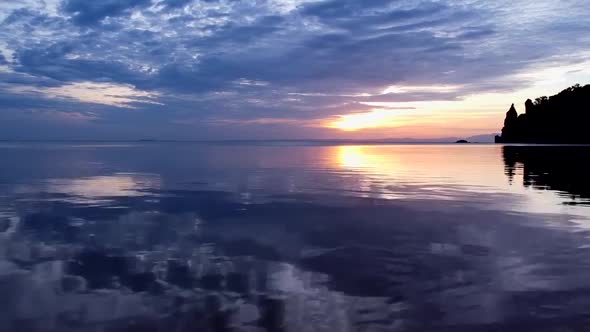 Drone Sunrise, Beautiful , Amazing Sun and Ocean