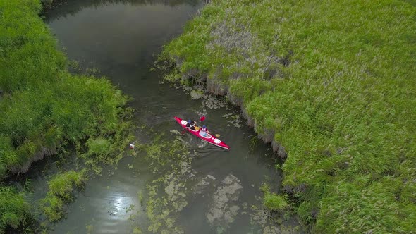 Kayak Sailing on the River