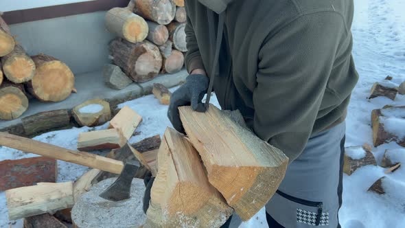 Man Carrying Firewood