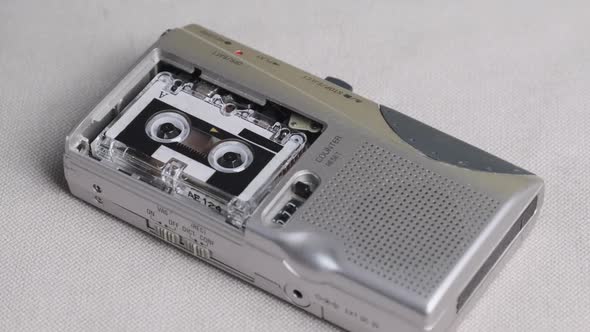 Sound Recording on a HandHeld Portable Vintage Microcassette Recorder