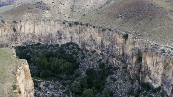 Ihlara Valley Canyon View From Air During Sunrise