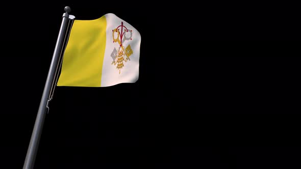 Vatican City Flag With Alpha Channel  4K