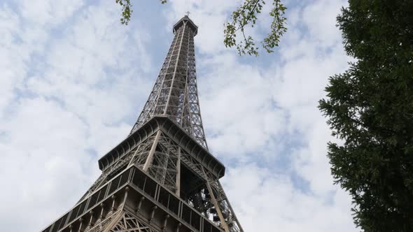 Scene in Paris France near Eiffel tower monument  4K 2160p 30fps UltraHD footage - Champc de Mars To