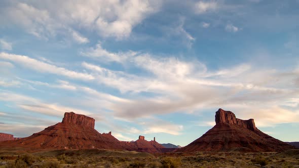 Timelapse of old western landscape in Utah at sunset