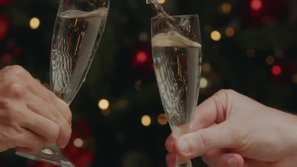 Toast goblets of Champagne for New Year