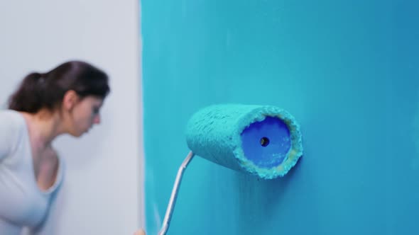 Roller Brush on Wall