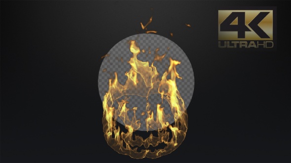 Halloween Pumpkin On Fire alt