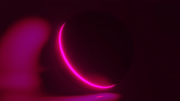 Beautiful neon sphere. Abstract dynamic background.