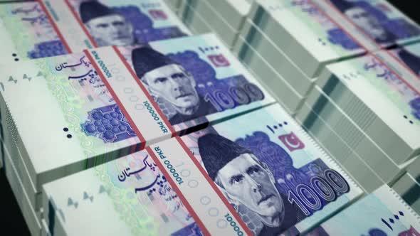 Pakistani rupee money banknotes pack seamless loop
