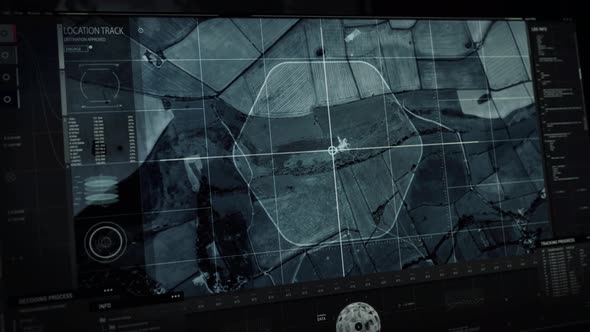 Scanning the coordinates territory and identifying the drawing on the ground alt