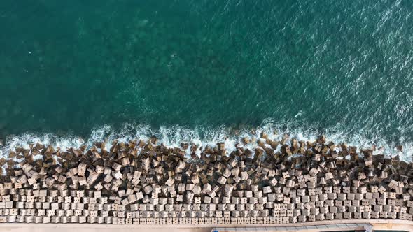 Waterfront texture aerial view 4 K Turkey Alanya