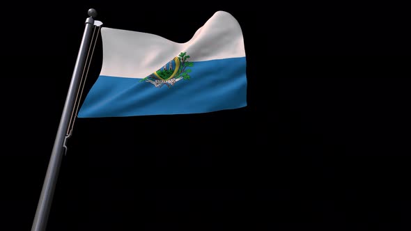 San Marino Flag With Alpha Channel  4K