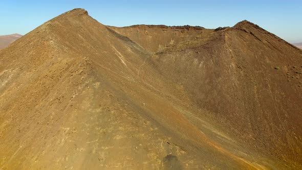 Aerial view of volcano path in the Caldera de Gairia at Fuerteventura.