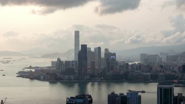 Timelapse Hong Kong Yau Tsim Mong District with Skyscrapers