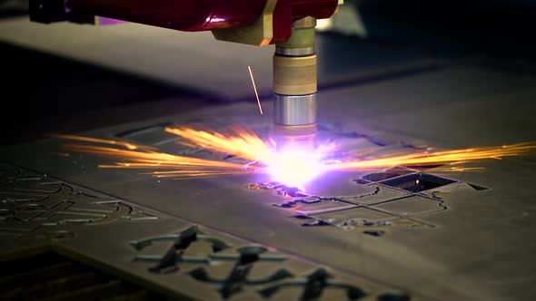 CNC Laser Plasma Cutting of Metal