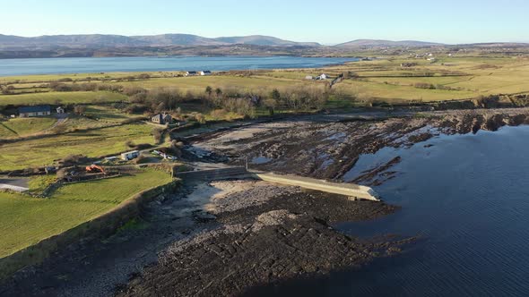 Aerial View of the Pier at Ballyederland By St Johns Point in County Donegal  Ireland