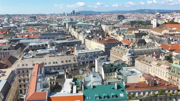 View From St. Stephen's Cathedral Over Stephansplatz Square in Vienna, Capital of Austria on Sunny