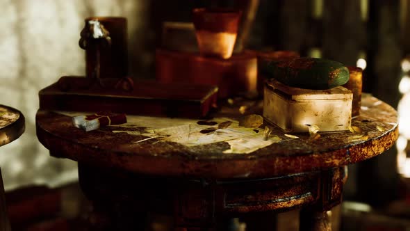 Ruined Abandoned Overgrown By Plants Interior alt