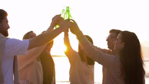 Friends Toasting Non Alcoholic Drinks on Beach