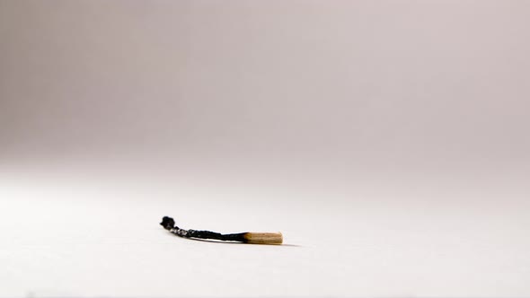 Concept of Life, Born and Death. Macro Shot, Stop Motion. Wooden Match Burning