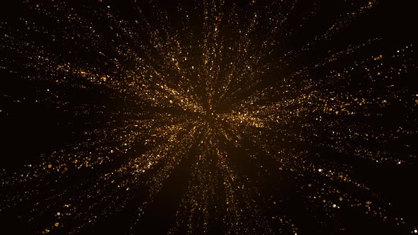 Glittering Gold Particle Burst Loop