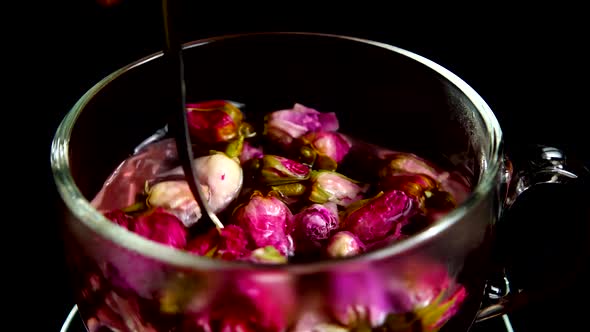 Flower tea from the petals of the tea rose.