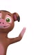 Brown Pig Greeting From Corner on White Background - VideoHive Item for Sale